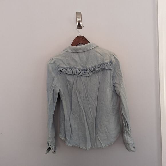 Women's Paige Light Denim Layda Shirt Small Light Wash Button Down Top $188 - Picture 4 of 7